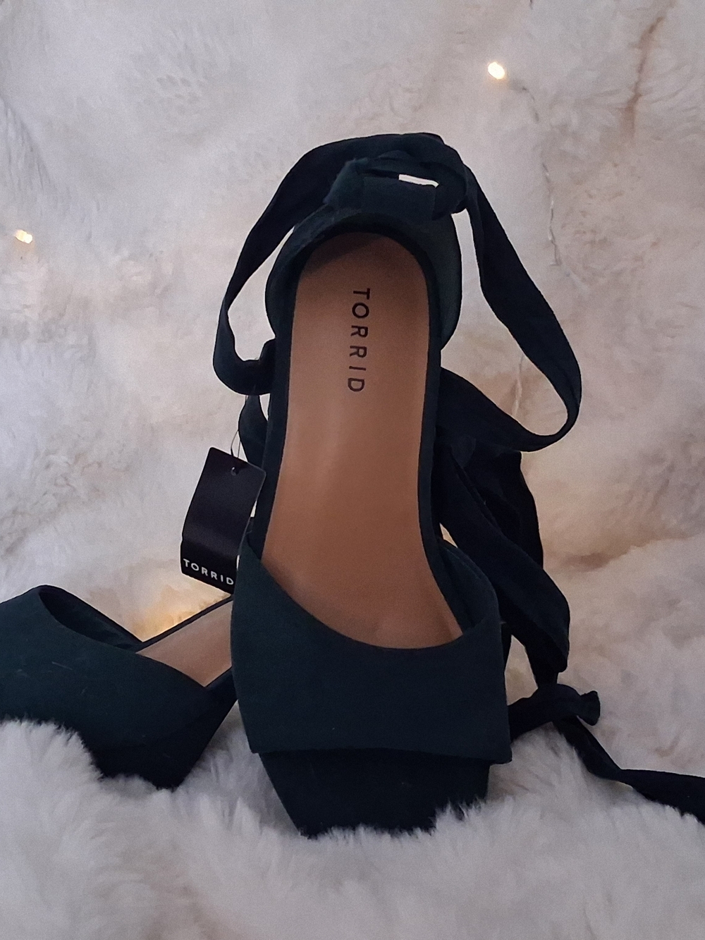 torrid Forest Green Lace-Up Platform Heels
